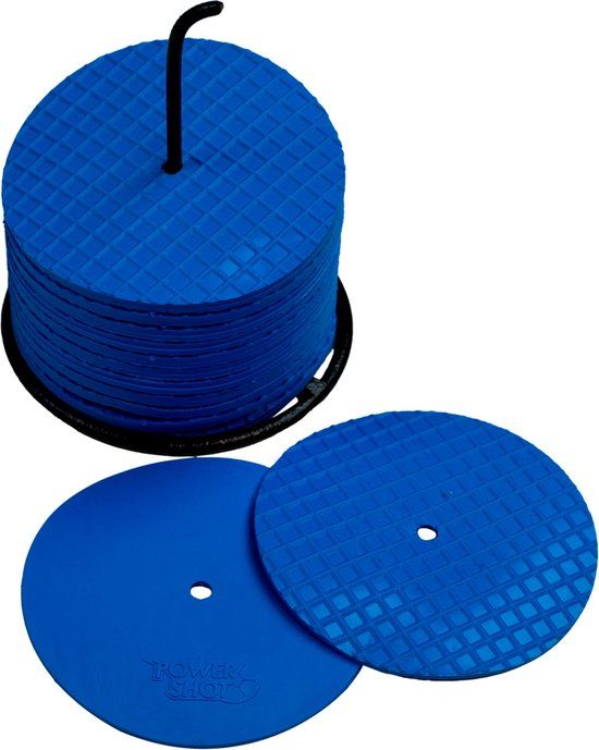 Set van 24 kleine blauwe markeringsschijven