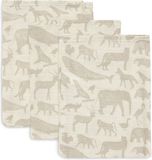 Jollein Hydrofiel Washandje 15x20cm Animals Nougat - 3 Stuks