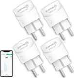 Non-branded 10A-2500W Smart Plug with Energy Meter and Voice Control - Wifi Compatible with Alexa/Google Home - Tuya/Smart Life App - 2.4GHz Wifi - 4PC.