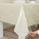 Benson Mills Stevige transparante plastic tafelkleedbeschermer, 100% waterdicht, oliebestendig, tafelkleed voor eettafels, feesten en feestdagen (177,8 x 228,6 cm extra breed rechthoekig)