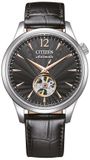 Citizen NH9131-14E Automatisch Herenhorloge Leer Zwart 40mm