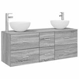 vidaXL Badkamerkastenset 3 st Grijs Sonoma 129 x 35 x 80 cm