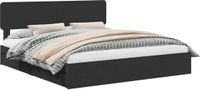 vidaXL Lit de rangement avec tiroir avec rangement Noir 200 x 200 cm Bois traité