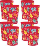 Pokémon thema drinkbeker - 8x - kersenrood - melamine - 250 ml - vaatwasserbestendig - vanaf 3 jaar