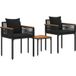 Maison Exclusive - Ensemble de mobilier de jardin avec coussins, en polyrotin noir