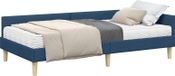 vidaXL Lit d'angle avec matelas, 2 pièces, bleu, avec revêtement en tissu