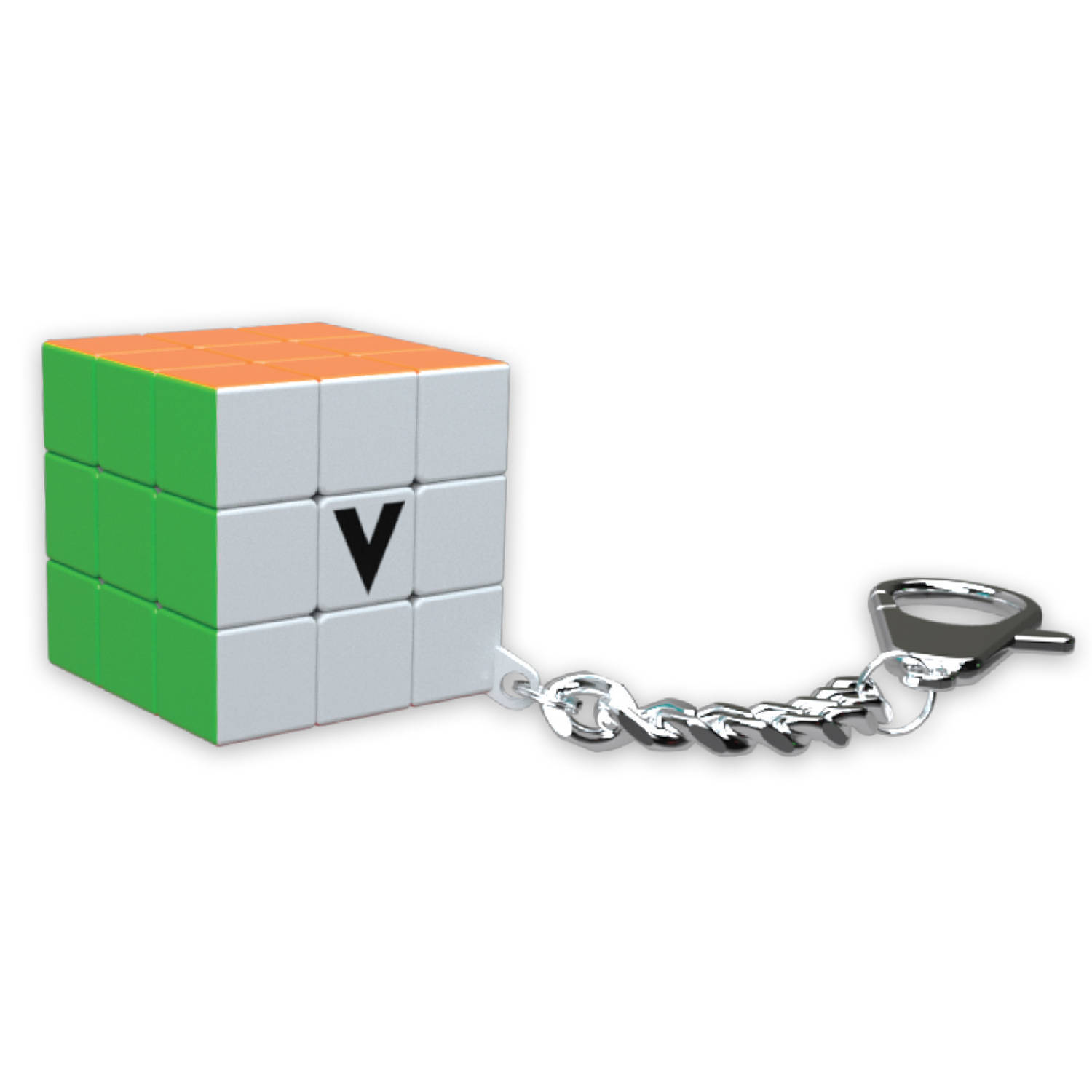 V-cube Sleutelhanger Flat-puzzel 3,5 X 3,5 Cm Oranje/groen