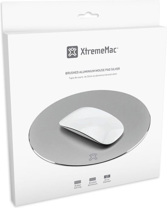 Xtreme Mac Muismat, rond aluminium, zilver