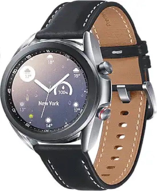 Samsung Galaxy Watch3 41mm - Zilver - Zwarte band - Bluetooth Smartwatch