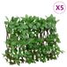 vidaXL - Kunstplant - klimop - op - latwerk - 5 - st - uittrekbaar - 180x30 - cm - groen