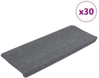 vidaXL - Trapmatten - zelfklevend - 30 st - 65x24,5x3,5 cm - grijs
