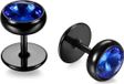 Mendes Lookinggoodtoday Stud oorbellen heren Glassteen Blauw