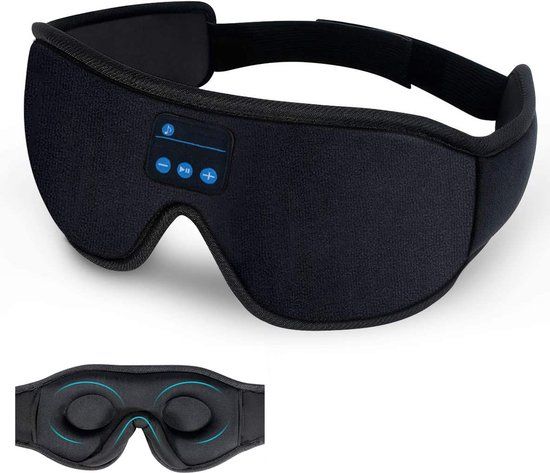 Podec Bluetooth Slaapmasker - Zwart - Ademende Stof - Unisex