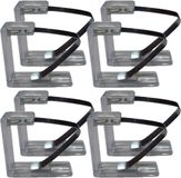 MSV Tafelkleed klemmen - 8x stuks - transparant - kunststof - 4,5 x 6 cm