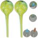 Ensemble de 2x Arroseurs de plantes en verre - Vert/Jaune - 310ml
