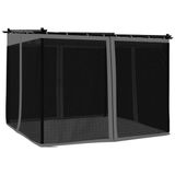 vidaXL Prieel met zijwanden van gaas 3x3 m staal antracietkleurig