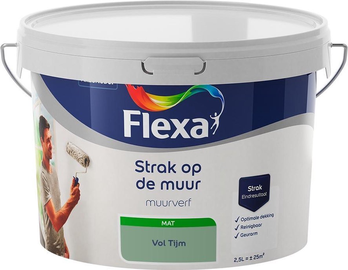 FLEXA Strak op de muur - Muurverf - Mengcollectie - Vol Tijm - 2,5 liter