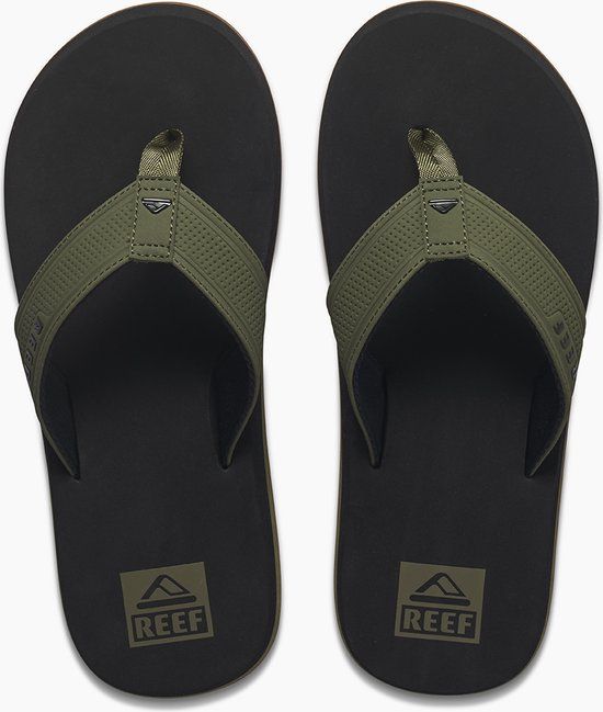Reef The Layback Heren Slippers - Zwart/Olijfgroen - Maat 43