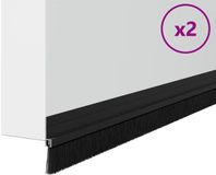 vidaXL Zelfklevende Deurborstels 2 st Zwart 100 cm Aluminiumlegering