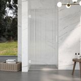 Fortifura Galeria Douchedeur - 90x200cm - 8mm - veiligheidsglas - ribbel - scharnieren - deurgreep - helder - mat helder glas (wit)