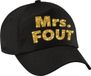 Bellatio Decorations Mrs. FOUT verkleed petje - baseballcap - zwart - gouden bedrukking - dames - Foute party outfit