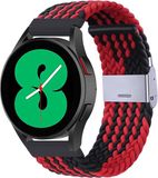 By Qubix - Braided Nylon Smartwatch Bandje - Rood/Zwart - 22mm - Geschikt voor Garmin Vivoactive 4 / 4L
