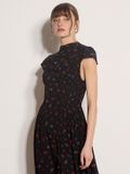 Apricot Midi-jurk van crêpe met bloemenprint en smockwerk
