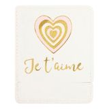Draeger Paris zakspiegel Ik hou van je met etui, wit hart, vierkante make-upspiegel om mee te nemen, ideaal voor thuis, op reis, 9 x 7 cm, cadeau voor geliefden, vriendschap, familie, verjaardag