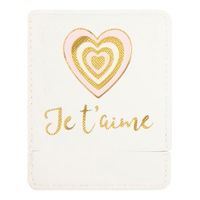Draeger Paris zakspiegel Ik hou van je met etui, wit hart, vierkante make-upspiegel om mee te nemen, ideaal voor thuis, op reis, 9 x 7 cm, cadeau voor geliefden, vriendschap, familie, verjaardag
