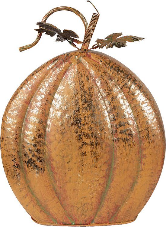 Clayre & Eef Decoratie Pompoen - 34x15x42 cm - Oranje - IJzer