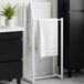 CLP Taunton Porte-serviettes Autoportant - Porte-serviettes Debout Salle de bain - Sans perçage - Avec 2 barres - blanc