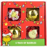 The Grinch Boules de Noël - The Grinch - Pendentifs de Noël (Ensemble de 4) - multicolore