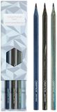 Caran d'Ache Alpine Frost, 3-delige potloden set, grijs, blauw, multi, hout, karton