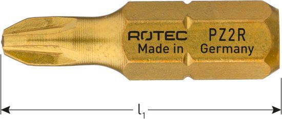 Rotec schroefbit, TiN, PZ 2Rx25 (Pozi) (2st.)