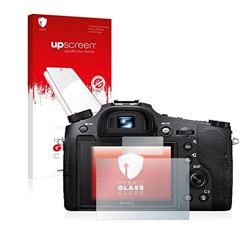 upscreen Hybride Beschermfolie Screenprotector compatibel met Sony Cyber-Shot DSC-RX10 IV - Beschermglas 9H hardheid, antikras, anti-vingerafdruk