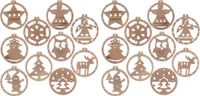 Ruhhy Kerstballen - 20 stuks - Hout - Bruin/Lichtbruin - 6.5 cm