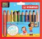 Stabilo woody 3in1 kleurpotlood, etui van 10 stuks in geassorteerde kleuren 5 stuks