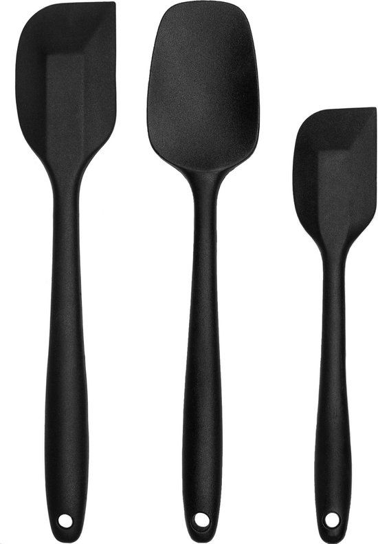 Krumble Siliconen spatelset van 3 - Zwart