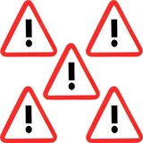 2DOBOARD - 5 Whiteboard Magneten Uitroepteken - 5 cm - N35 - Wit/Rood/Zwart