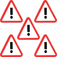 2DOBOARD - 5 Whiteboard Magneten Uitroepteken - 5 cm - N35 - Wit/Rood/Zwart