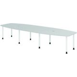 Hammerbacher table de réunion ton 8 pieds 400x130cm blanc