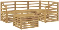 vidaXL - Hoek loungeset - 4 zitplekken - Wit - Massief Acacia Hout