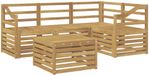 vidaXL - Salon d'angle - 4 places assises - Blanc - Acacia massif