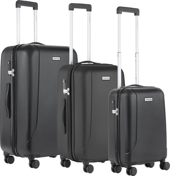 CarryOn Skyhopper Kofferset 3dlg - Zwart - TSA-slot - Polycarbonaat