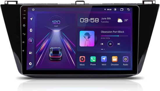 Volkswagen Tiguan 2017-2019 Android 12 Navigatie En Multimediasysteem 1GB RAM 16GB ROM