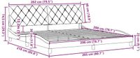 vidaXL Bedframe zonder matras, stof, taupe, 200x200 cm
