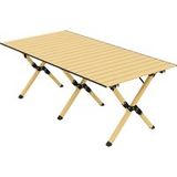 Campingaz Table de camping pliante 117 x 60 cm, aluminium avec plateau enroulable imitation bois, étui de transport imperméable