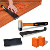 Daimann Set van 43 delen voor laminaatvloer met ergonomische hamer, afstandhouder, aanslagblok en zaagblad voor nauwkeurige en nette installatie