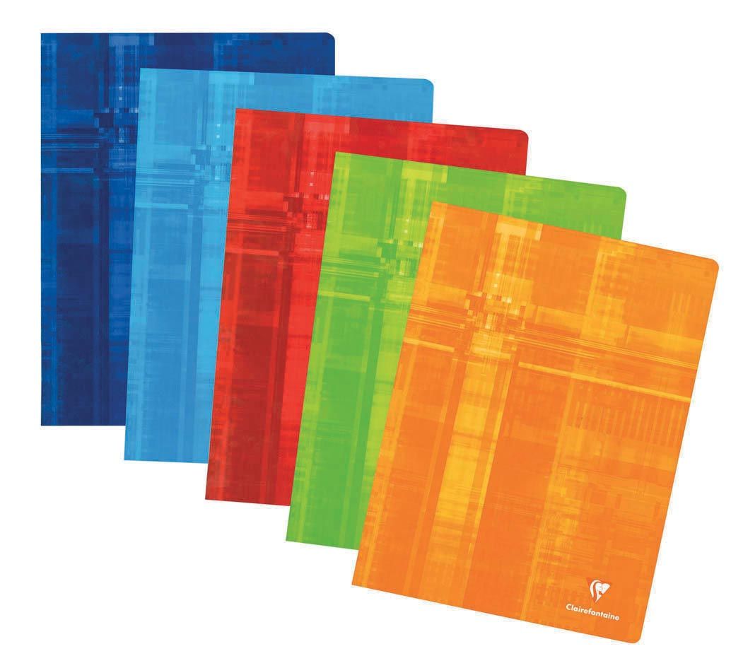 Clairefontaine schrift ft 24 x 32 cm 120 bladzijden geruit 5 mm geniet geassorteerde kleuren