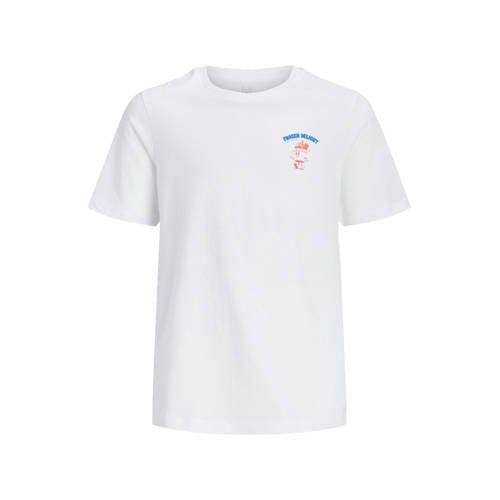 JACK & JONES JUNIOR T-shirt met backprint wit